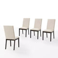 Crosley Hayden 4pc Upholstered Dining Chair Set Slate/Creme: Parsons Style, Nailhead Trim, Foam Cushioned