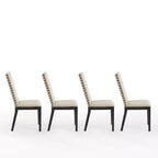 Crosley Hayden, ensemble de 4 chaises de salle à manger rembourrées ardoise/crème : Style Parsons, garniture cloutée, assise en mousse
