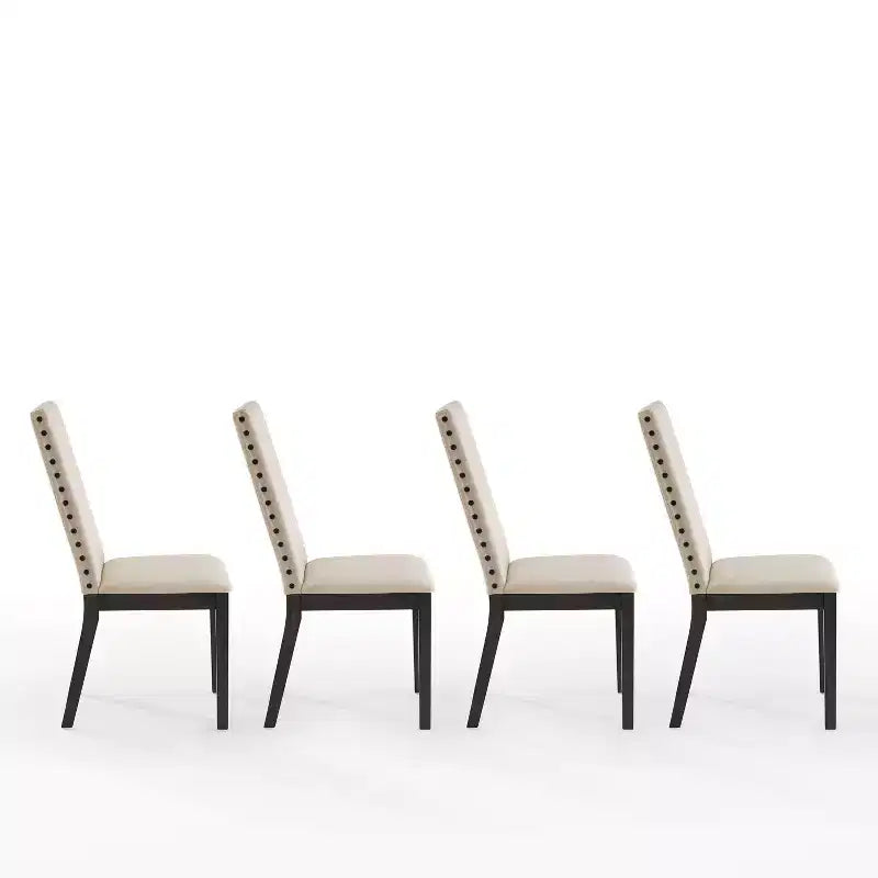 Crosley Hayden, ensemble de 4 chaises de salle à manger rembourrées ardoise/crème : Style Parsons, garniture cloutée, assise en mousse