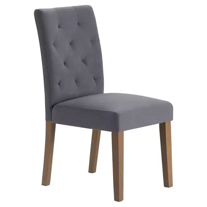 Lot de 2 chaises de salle à manger capitonnées Westport grises - Finch : charme campagnard, sans accoudoirs, pieds en bois