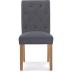 Lot de 2 chaises de salle à manger capitonnées Westport grises - Finch : charme campagnard, sans accoudoirs, pieds en bois