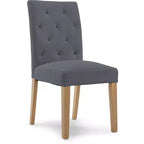 Lot de 2 chaises de salle à manger capitonnées Westport grises - Finch : charme campagnard, sans accoudoirs, pieds en bois