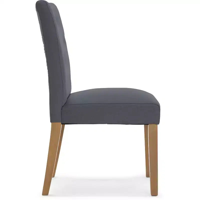 Lot de 2 chaises de salle à manger capitonnées Westport grises - Finch : charme campagnard, sans accoudoirs, pieds en bois