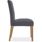 Lot de 2 chaises de salle à manger capitonnées Westport grises - Finch : charme campagnard, sans accoudoirs, pieds en bois