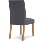 Lot de 2 chaises de salle à manger capitonnées Westport grises - Finch : charme campagnard, sans accoudoirs, pieds en bois