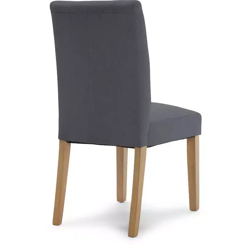 Lot de 2 chaises de salle à manger capitonnées Westport grises - Finch : charme campagnard, sans accoudoirs, pieds en bois