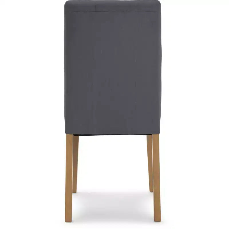 Lot de 2 chaises de salle à manger capitonnées Westport grises - Finch : charme campagnard, sans accoudoirs, pieds en bois