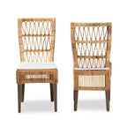 Lot de 2 chaises de salle à manger Sullivan en rotin marron - bali & pari : Acajou, Bohème, Aucun assemblage requis