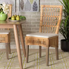 Lot de 2 chaises de salle à manger Sullivan en rotin marron - bali & pari : Acajou, Bohème, Aucun assemblage requis