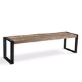 60" Handmade Old Wood Bench with Metal Legs Brown - Timbergirl