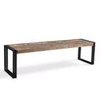 60" Handmade Old Wood Bench with Metal Legs Brown - Timbergirl