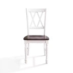 Lot de 2 chaises de salle à manger Shelby blanches - Crosley : bois massif, design traditionnel à dossier en X, pieds en bois d'hévéa