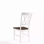 Lot de 2 chaises de salle à manger Shelby blanches - Crosley : bois massif, design traditionnel à dossier en X, pieds en bois d'hévéa