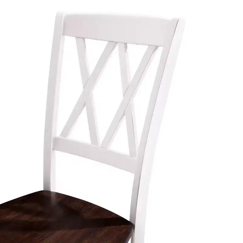 Lot de 2 chaises de salle à manger Shelby blanches - Crosley : bois massif, design traditionnel à dossier en X, pieds en bois d'hévéa