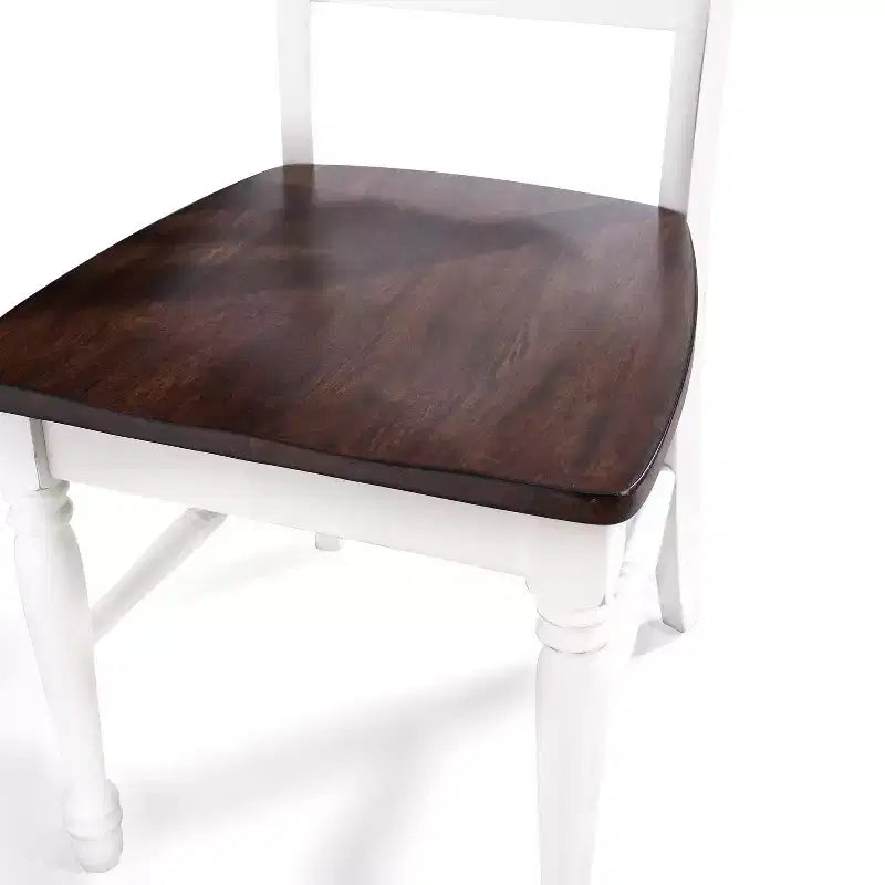 Lot de 2 chaises de salle à manger Shelby blanches - Crosley : bois massif, design traditionnel à dossier en X, pieds en bois d'hévéa