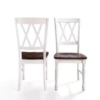 Lot de 2 chaises de salle à manger Shelby blanches - Crosley : bois massif, design traditionnel à dossier en X, pieds en bois d'hévéa