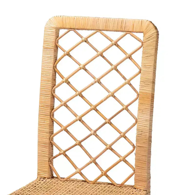 Lot de 2 chaises de salle à manger Moscow en rotin et bois naturel/noyer - bali & pari
