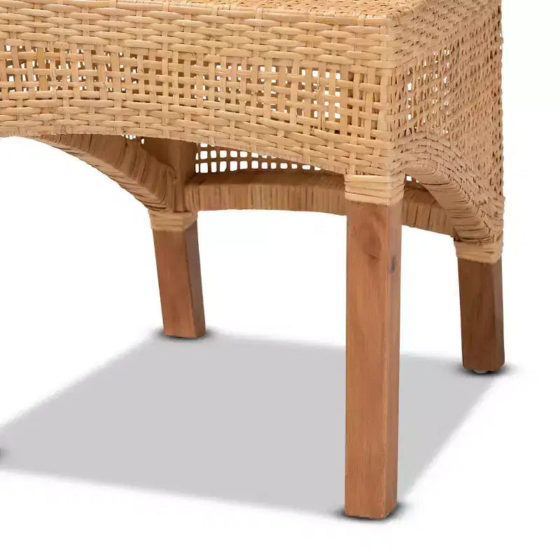 Lot de 2 chaises de salle à manger Moscow en rotin et bois naturel/noyer - bali & pari