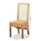 Lot de 2 chaises de salle à manger Moscow en rotin et bois naturel/noyer - bali & pari
