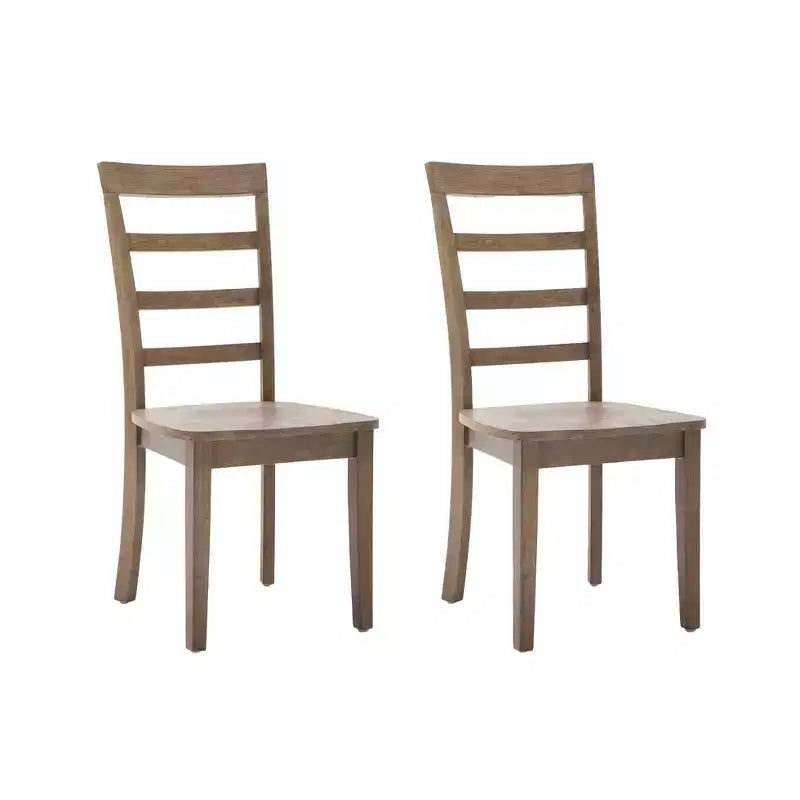 Lot de 2 chaises de salle à manger Boulder Barnwood Wire Brush - Boraam : Bois d'hévéa, style ferme, capacité 136 kg