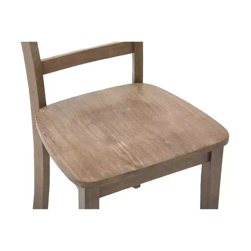 Lot de 2 chaises de salle à manger Boulder Barnwood Wire Brush - Boraam : Bois d'hévéa, style ferme, capacité 136 kg