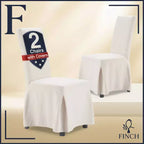 Lot de 2 chaises de salle à manger déhoussables Hayes ivoire - Finch : revêtement en polyester, structure en bois, housse amovible, style moderne