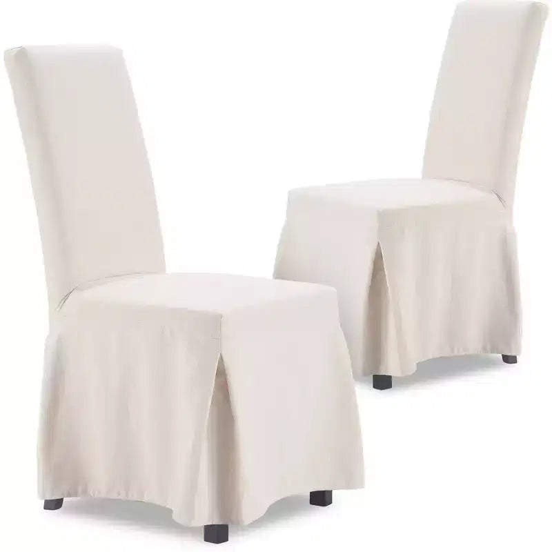 Lot de 2 chaises de salle à manger déhoussables Hayes ivoire - Finch : revêtement en polyester, structure en bois, housse amovible, style moderne