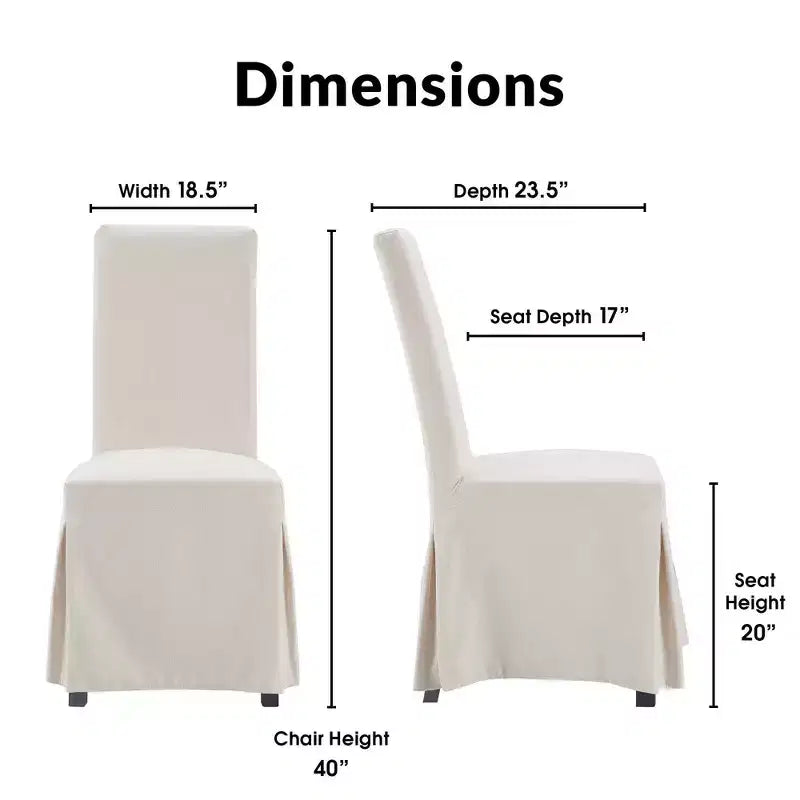 Lot de 2 chaises de salle à manger déhoussables Hayes ivoire - Finch : revêtement en polyester, structure en bois, housse amovible, style moderne