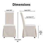 Lot de 2 chaises de salle à manger déhoussables Hayes ivoire - Finch : revêtement en polyester, structure en bois, housse amovible, style moderne