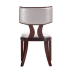 Lot de 2 chaises de salle à manger Pulitzer en similicuir argenté – Manhattan Comfort : pieds en hêtre, aucun assemblage requis