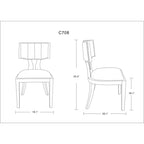 Lot de 2 chaises de salle à manger Pulitzer en similicuir argenté – Manhattan Comfort : pieds en hêtre, aucun assemblage requis
