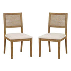 Ensemble de 2 chaises de salle à manger Alaina Lin - OSP Home Furnishings : Cadre en bois d'hévéa, dossier en cannage, revêtement en polyester