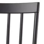 Lifestorey Lot de 2 chaises de salle à manger pivotantes Windsor Aspen en bois massif, noir mat