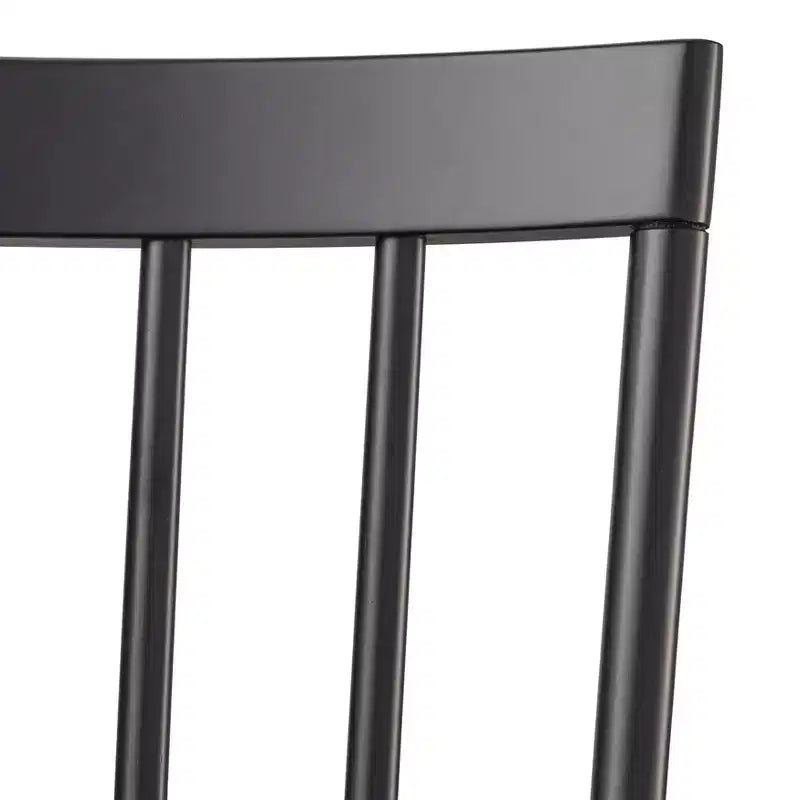 Lifestorey Lot de 2 chaises de salle à manger pivotantes Windsor Aspen en bois massif, noir mat