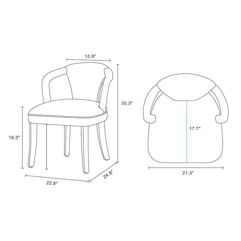Lot de 2 chaises de salle à manger modernes rembourrées en tweed Palmer Manhattan Comfort Ivoire