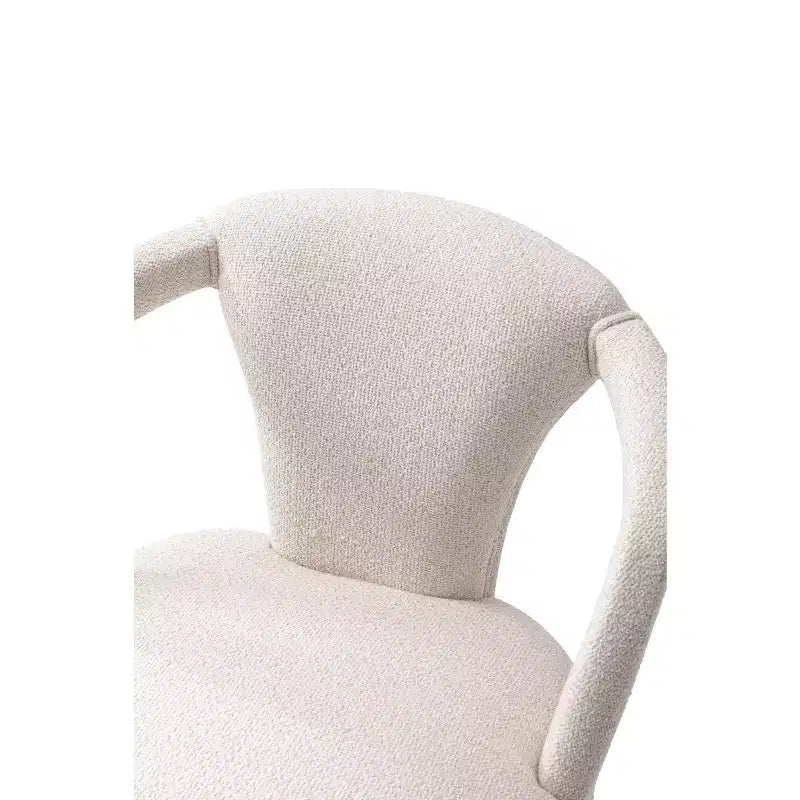 Lot de 2 chaises de salle à manger modernes rembourrées en tweed Palmer Manhattan Comfort Ivoire