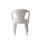 Lot de 2 chaises de salle à manger modernes rembourrées en tweed Palmer Manhattan Comfort Ivoire