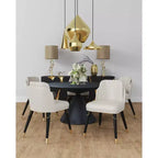 Manhattan Comfort Lot de 2 chaises de salle à manger Estelle en similicuir crème : Rembourrées, pieds en bois, aucun assemblage requis