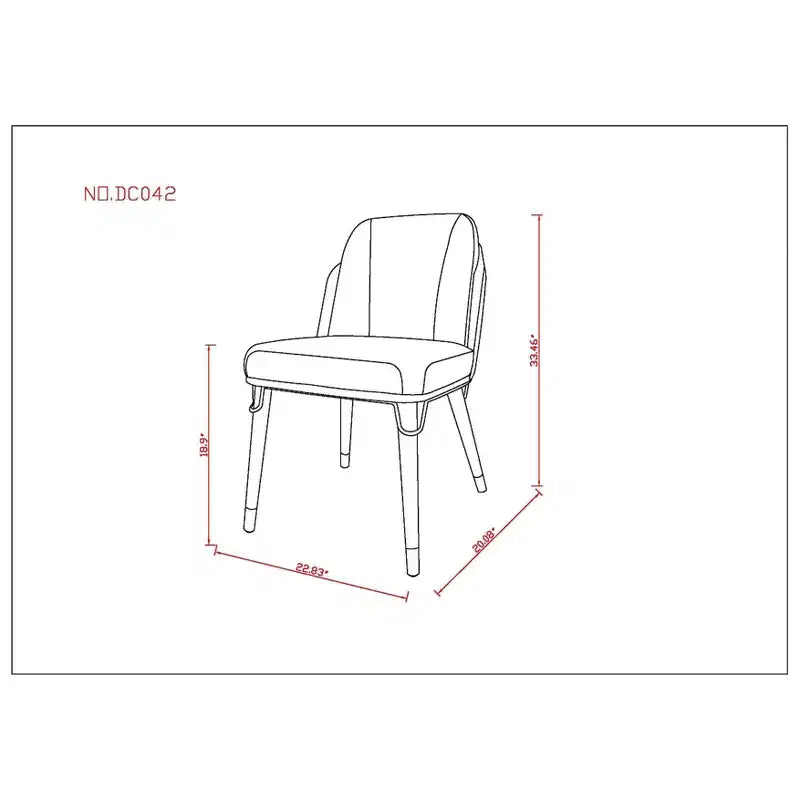 Manhattan Comfort Lot de 2 chaises de salle à manger Estelle en similicuir crème : Rembourrées, pieds en bois, aucun assemblage requis