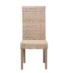 bali & pari Chaise de salle à manger Santiago en rotin naturel et bois de manguier Gris Kubu/Taupe rustique