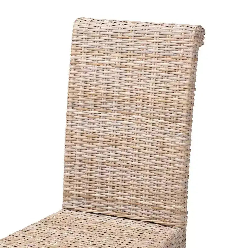 bali & pari Chaise de salle à manger Santiago en rotin naturel et bois de manguier Gris Kubu/Taupe rustique