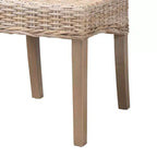 bali & pari Chaise de salle à manger Santiago en rotin naturel et bois de manguier Gris Kubu/Taupe rustique