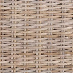bali & pari Chaise de salle à manger Santiago en rotin naturel et bois de manguier Gris Kubu/Taupe rustique