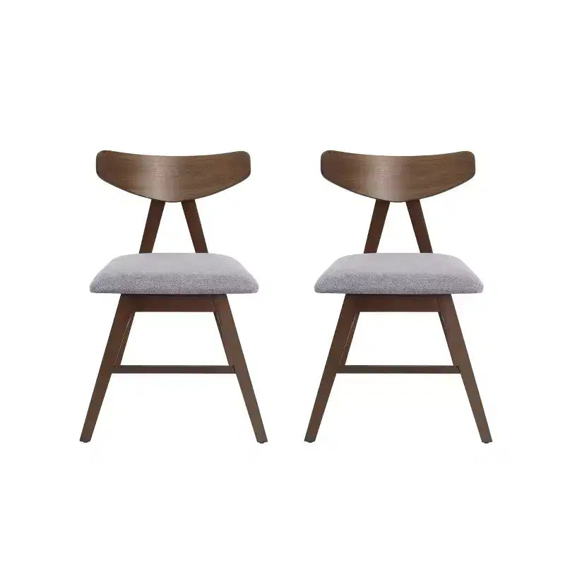 Lot de 2 chaises de salle à manger rembourrées Christopher Knight Home Stocker gris foncé/noyer