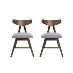 Lot de 2 chaises de salle à manger rembourrées Christopher Knight Home Stocker gris foncé/noyer