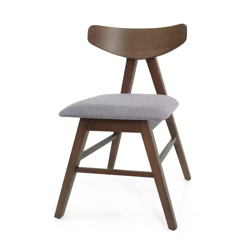 Lot de 2 chaises de salle à manger rembourrées Christopher Knight Home Stocker gris foncé/noyer