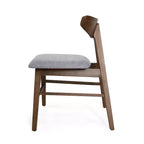 Lot de 2 chaises de salle à manger rembourrées Christopher Knight Home Stocker gris foncé/noyer