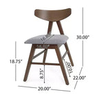 Lot de 2 chaises de salle à manger rembourrées Christopher Knight Home Stocker gris foncé/noyer