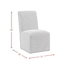 Picket House Furnishings Lot de 2 chaises d'appoint rembourrées Cade grises : Tissu de lin et pieds en bois