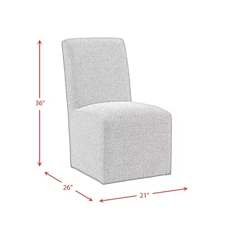 Picket House Furnishings Lot de 2 chaises d'appoint rembourrées Cade grises : Tissu de lin et pieds en bois
